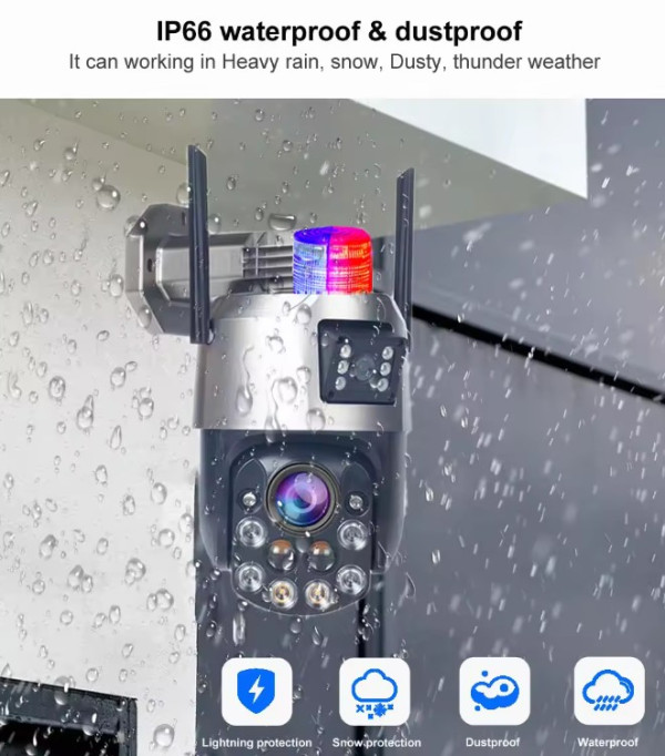 CAM-IP6MP-EP5-36X ZOOM GMB kamera 6 mpix microSD iCSee xmeye pro app Two-way voice PTZ ip66,2x3.6mm - Слика 3