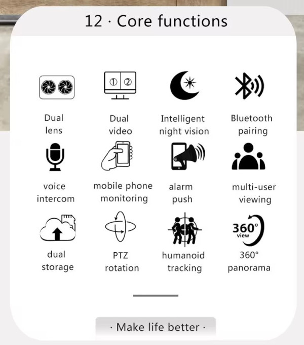 CAM-IP6MP-Q7 GMB kamera 6 mpix microSD iCSee xmeye pro app Two-way voice PTZ 3,6mm+3,6mm - Слика 4