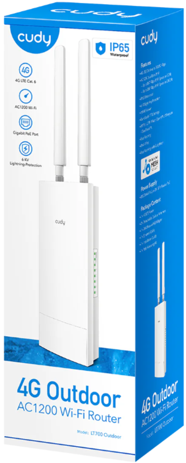 Cudy LT700 Indoor/Outdoor 4G Cat 6 AC1200 Wi-Fi Router - Слика 2