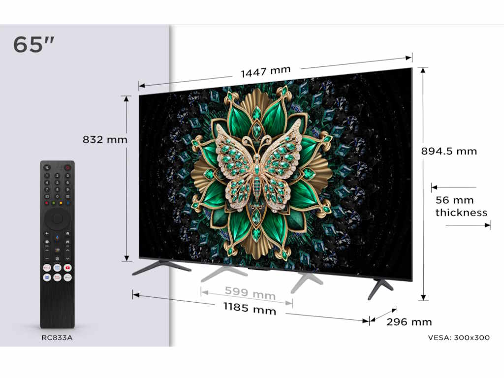 Televizor TCL 65C6K/QLED-Mini LED/65"/4K UHD/144Hz/Google TV/crna - Слика 4