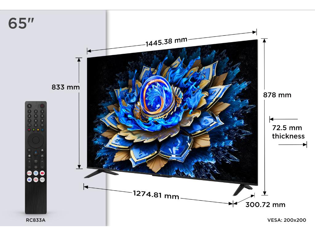 Televizor TCL 65T69C/QLED/65"/4K UHD/60Hz/Google TV/crna - Слика 8