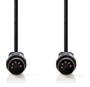 NEDIS CAGL20000BK30 DIN Audio Kabl, DIN 5-Pin Muski, DIN 5-Pin Muski, Niklovan, 3.00 m, Okrugli, PVC, Crni