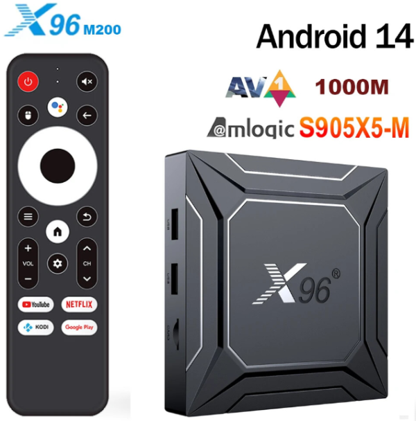 GEMBIRD GMB-X96 M200 2/16GB smart TV box S905X5M quad ARM G310V2, 2x4K 2.4&5G, 1000M, BT, Android 14 - Слика 4