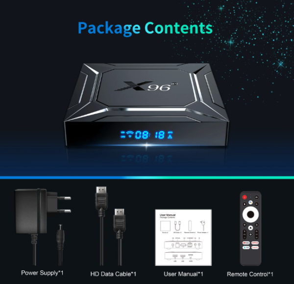 GEMBIRD GMB-X96 M200 2/16GB smart TV box S905X5M quad ARM G310V2, 2x4K 2.4&5G, 1000M, BT, Android 14 - Слика 8