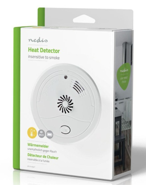 NEDIS DTCTH10WT Alarm za toplotu Na baterije, 85db, ABS, Bela - Слика 4