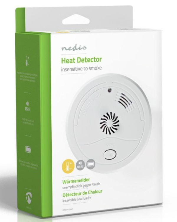 NEDIS DTCTH10WT Alarm za toplotu Na baterije, 85db, ABS, Bela - Слика 3