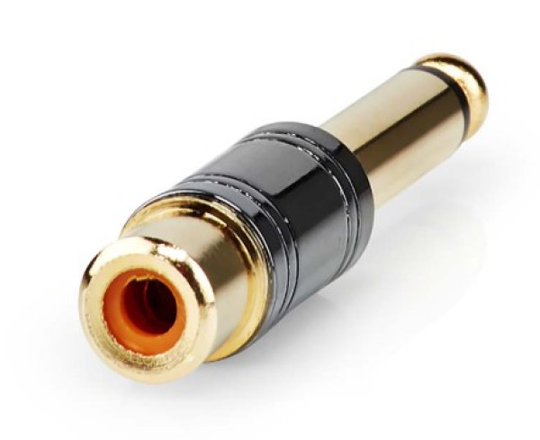 NEDIS CABW23935BKG Mono audio adapter 6,35mm muski na RCA zenski, pozlaceni, metal - Слика 4