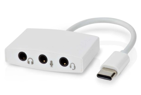 NEDIS CCGB65900WT01 USB-C adapter 2.0 na 3,5mm ženski, 0,1m, Okrugli, Niklovani, ABS/PVC - Слика 2
