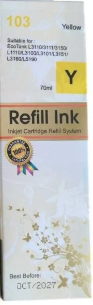 SINOCOPY INKJET EP 103/E103 Dopuna Yellow SINO boja bocica sadrži 70 ml mastila za Epson EPIJY103SC