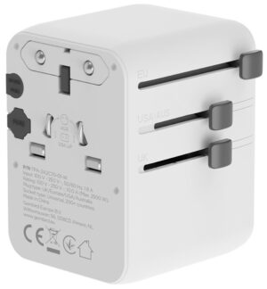 Travel adapter TPA-2A3C70-01-W Gembird Univerzalni 70W