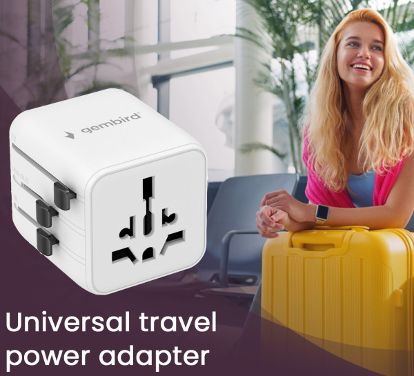 Travel adapter TPA-INT-01-W Gembird Univerzalni - Слика 8
