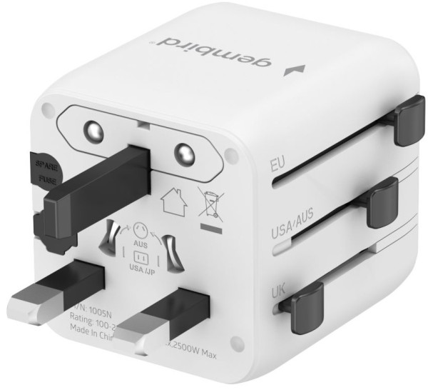Travel adapter TPA-INT-01-W Gembird Univerzalni - Слика 9