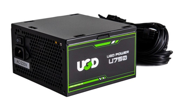 Napajanje U750W 750W UGD Power 12cm FAN, 20+4pin, 4+4pin, 6xSATA, 2xIDE, 4x6+2pin 80Plus, Black - Слика 4