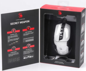 A4 TECH A4-W70 MAX PANDA WHITE A4Tech Bloody RGB Gejmerski opricki mis, 2000Hz/100-10.000 Dpi, USB 126mm