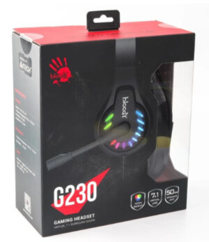 A4 TECH A4-G230 A4Tech Bloody gejmerske slusalice sa mikrofonom, 7.1 SURROUND, 50mm/16ohm, NEON, USB BLACK