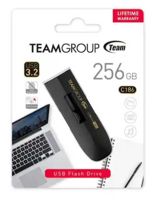 TEAM GROUP TeamGroup 256GB C186 USB Flash memorija 3.2 BLACK TC1863256GB01 - Слика 3