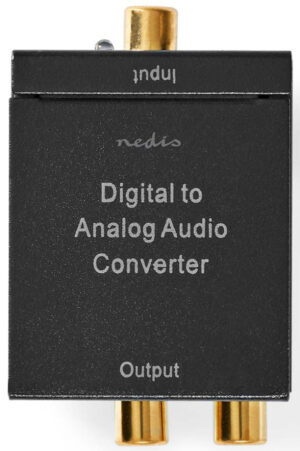 NEDIS ACON2510BK Digital Audio Converter, 1-way, Audio, video, 1x Digital RCA,1x TosLink,output:1x 2xRCA