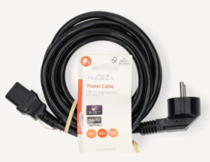 NEDIS CEGL10015BK30 kabl sa uzemljenjem muški, IEC-320-C13, Ugaoni, 3m, Okrugli, PVC, Crni (PC-186)