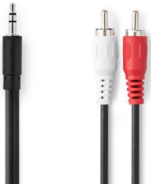 CAGB22200BK30 Stereo audio kabl, 3,5 mm muški, 2x RCA muški, Niklovani, 3,00 m, Crni