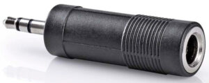 NEDIS CAGB22935BK, Stereo audio adapter, 3,5 mm muški, 6,35 mm ženski, Niklovani, ABS, Crni