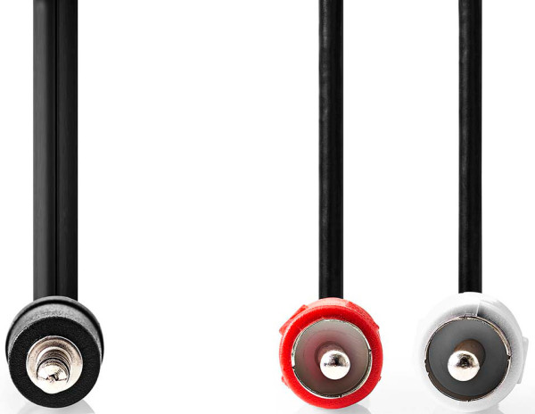 NEDIS CAGL22200BK15, Stereo audio kabl 3,5 mm muški, 2x RCA muški, Niklovani, 1,50 m, Crni - Слика 2