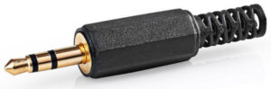 NEDIS CAVC22900BKG Audio konektor, Ravni, Muški, Pozlaceni, Lemljenje, Preènik ulaza: 4,0 mm,PVC, 1 kom