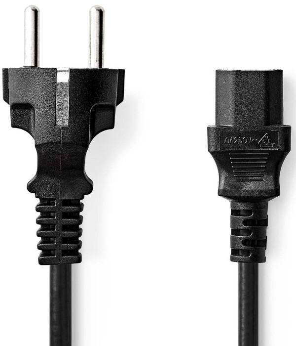 NEDIS CEGL10030BK20, Kabl za napajanje, Utikaè sa uzemljenjem muški, IEC-320-C13, Niklovani, 2,00 m, PVC - Слика 3