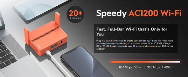 Cudy TR1200,AC1200 Wi-Fi Mini VPN Router,USB 2.0, 867 Mbps + 300 Mbps Wi-Fi - Слика 6