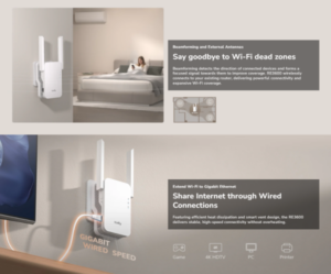 Cudy RE3600, BE3600 Mesh Wi-Fi 7 Range Extender,2882 Mbps + 688 Mbps Wi-Fi