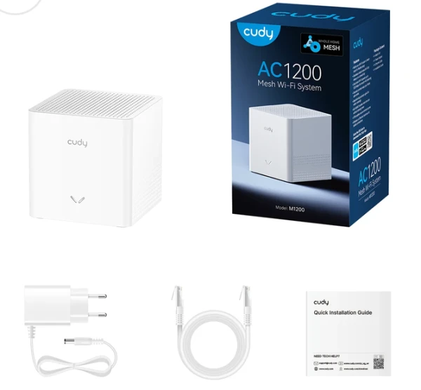 Cudy M1200 1-pack V 2.0 Mesh 867 Mbps + 300 Mbps 4-Stream Dual-Band Wi-Fi 5 - Слика 4