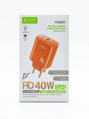 Bavin punjač 40W PD Type C PC2092Y narandžasta