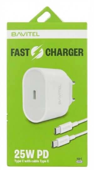 BAVIN Bavitel punjač 25W Type C + kabl Type C bela