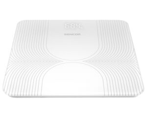SENCOR vaga SBS 2475WH,kaljeno staklo,do 180 kg,bela,LED displej