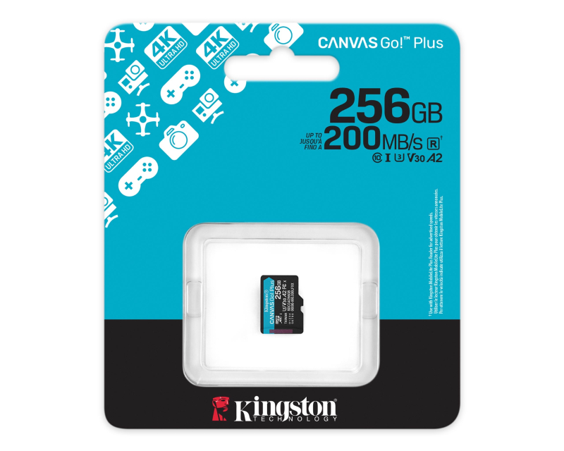 KINGSTON Memorijska kartica U3 V30 microSDXC 256GB Canvas Go Plus 200MB/s A2 SDCG4/256GBSP - Слика 2