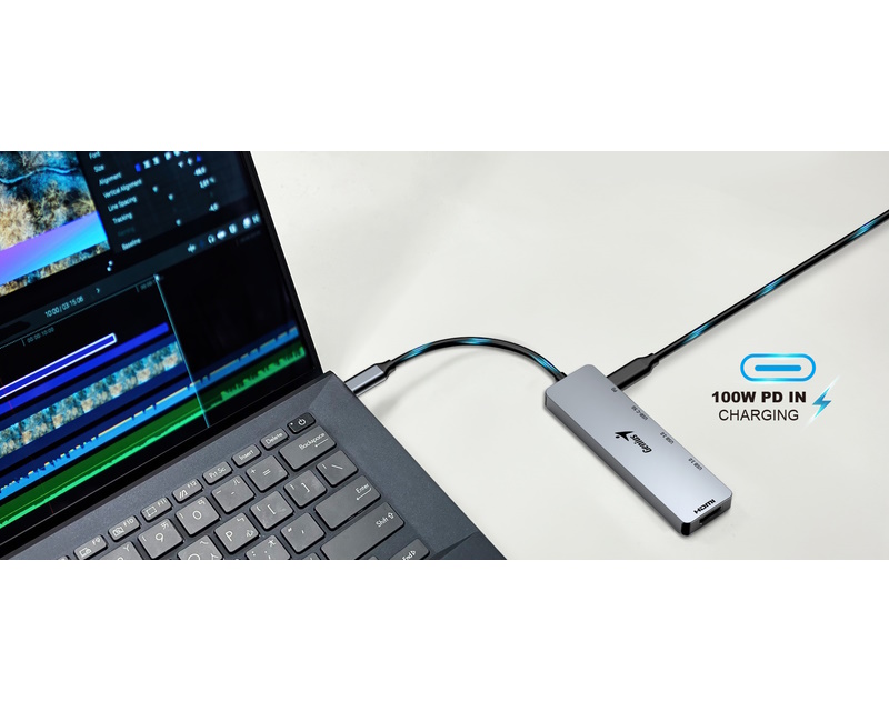 GENIUS UH-500 5-in-1 USB Hub srebrni - Слика 3
