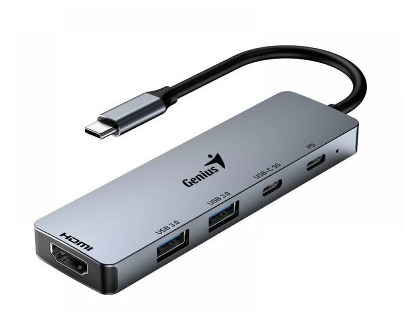 GENIUS UH-500 5-in-1 USB Hub srebrni - Слика 4