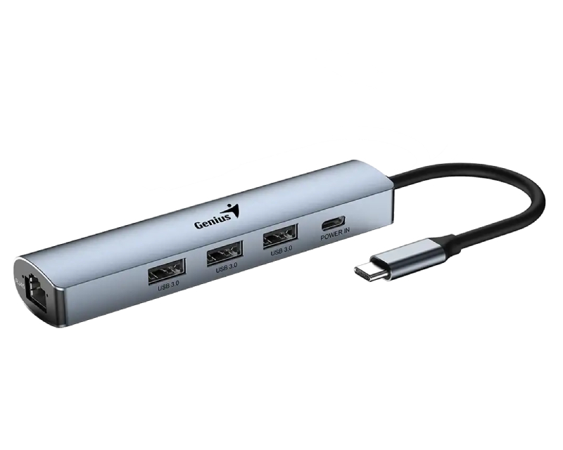GENIUS UH-545 5-in-1 USB 3.0 Iron Grey Hub srebrni - Слика 2