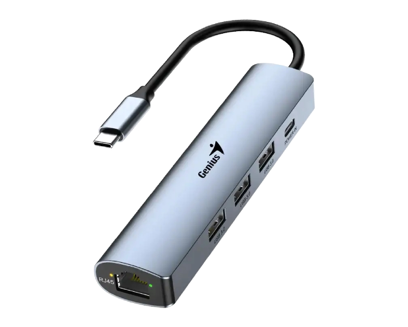GENIUS UH-545 5-in-1 USB 3.0 Iron Grey Hub srebrni - Слика 4