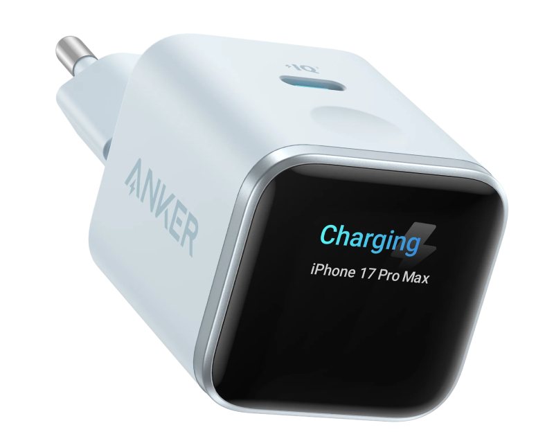 ANKER Nano 45W putni zidni punjač sa ekranom, USB-C port, plavi - Слика 7