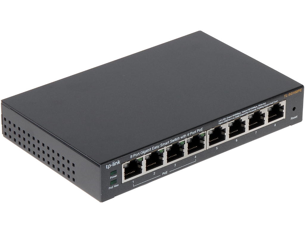 Switch TP-LINK TL-SG108PE Gigabit/8xRJ45/10/100/1000Mbps/eSmart/4xPoE/Desktop metalno kućište - Слика 2