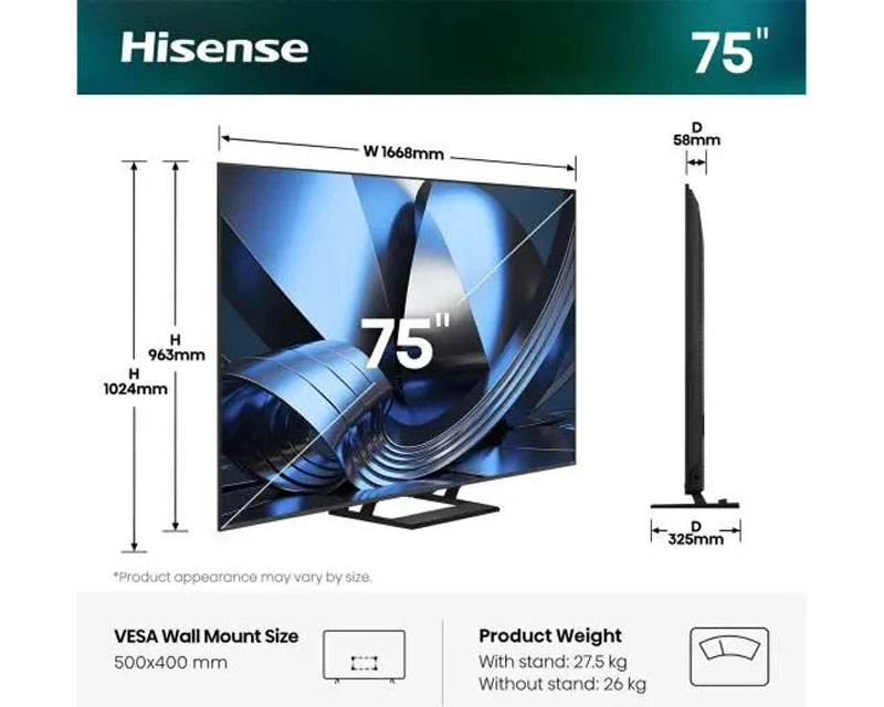 HISENSE 75 inča 75U7SE ULED Mini-LED 4K UHD Smart TV - Слика 2