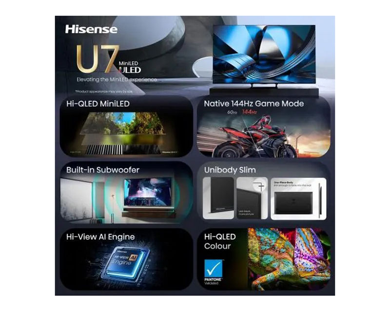 HISENSE 75 inča 75U7SE ULED Mini-LED 4K UHD Smart TV - Слика 8