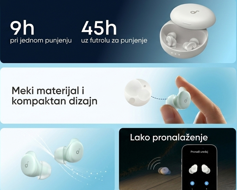 ANKER Soundcore Sleep A30 Noise Masking BT bežične bubice zelene - Слика 4