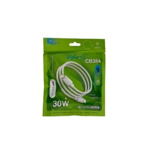 Bavin kabl pleteni 30W  1m Type C-Lightning bela - CB384PD