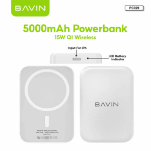 Bavin Power Bank 5000 mAh 15W Wireless + 20w Type C PC029 PRO bela