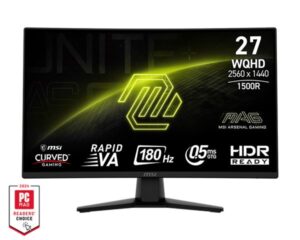 Monitor 27 MSI MAG 274CQF VA WQHD 180Hz DP/2XHDMI Zakrivljen