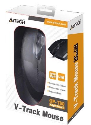A4 TECH A4-OP-760-UB A4Tech Opticki mis 1000Dpi Black USB 116mm - Слика 3