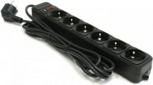 SPG6-B-15 (3G1.0) ** Gembird produzni kabl sa zastitom 6 uticnica (3x1.0mm) 4.5m black(599)