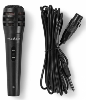 NEDIS MPWD15BK Karaoke mikrofon, 6.35mm -75 dB+/-3dB Sensitivity, 80 Hz-12 kHz, 5.0m