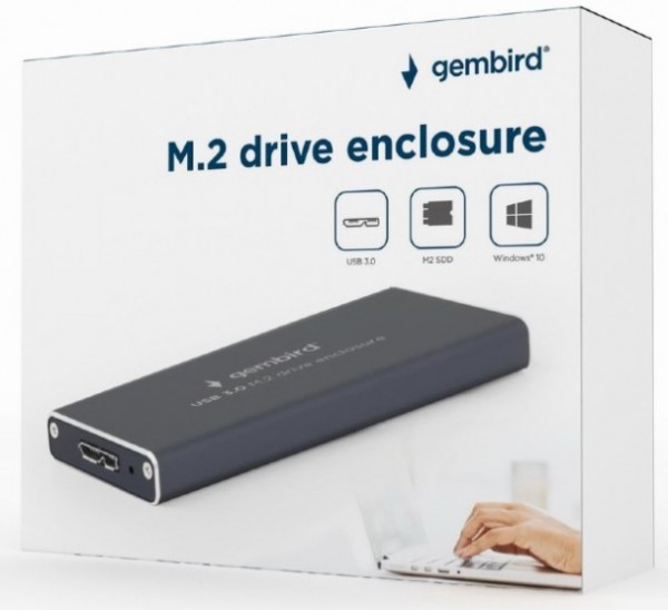EE2280-U3C-01 Gembird Kuciste za M.2 SSD (NGFF) memoriju USB3.0 black - Слика 4